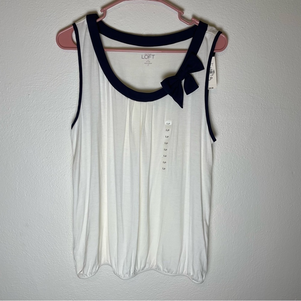 Ann Taylor Loft Bow Detail Sleeveless Tank Top